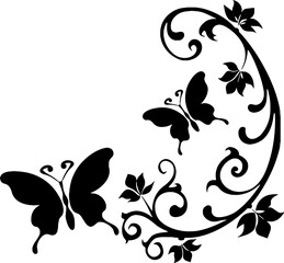 Butterfly ornament corner border