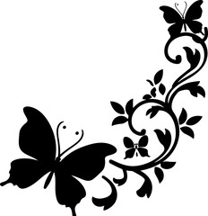 Butterfly ornament corner border