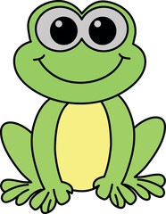 Friendly Cartoon Frog with Big Eyes