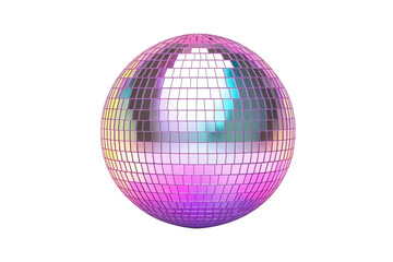 Obraz premium Disco Mirror Ball PNG Reflective Nightclub Disco ball isolated on a white and Transparent background - Groovy 70s Dance Party Entertainment Concept