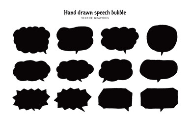 手描き感満載の吹き出しイラスト素材