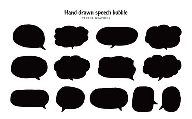 可愛い手描き風・吹き出しイラスト素材