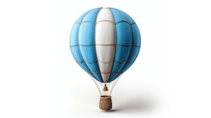 Obraz premium Vintage Hot Air Balloon with Blue and White Fabric