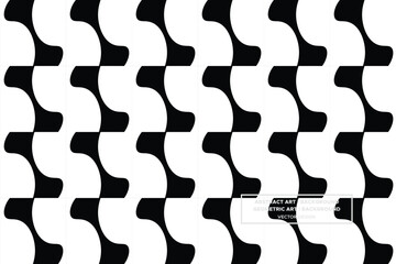 Curvy Wavy Shapes and Designs Black and White Colors Geometric Pattern Abstract Pattern Seamless Pattern