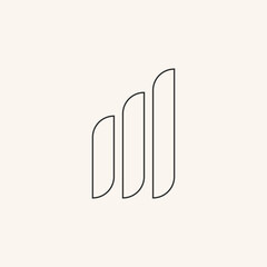 letter m graphic line monogram logo vector design illustration.