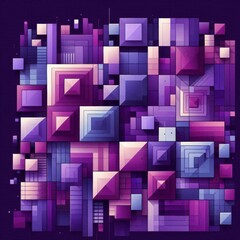 Obraz premium Dynamic Shapes: Purple Circle and Square Art