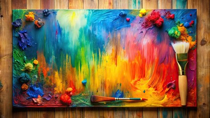 Thick strokes of colorful paint on canvas, abstract, vibrant, textured, artistic, creative