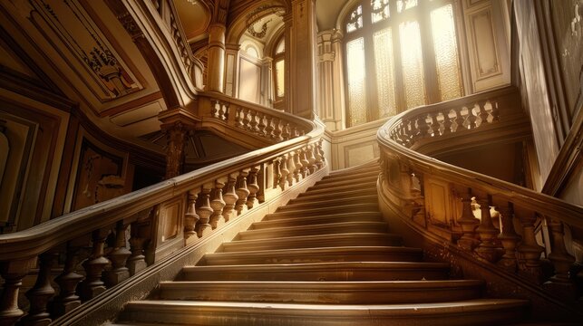 Grand staircase in a historic building