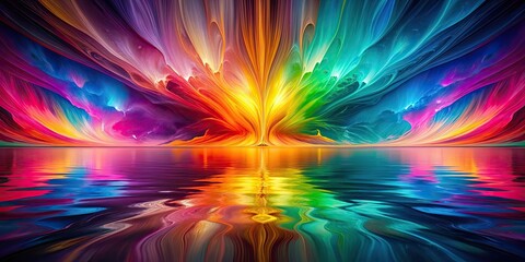 Obraz premium Vibrant and mesmerizing abstract art piece with a colorful chroma mirage effect, vivid, colorful, abstract, art
