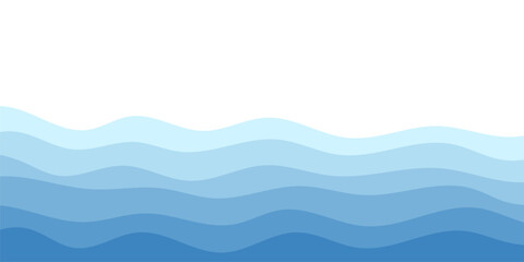 Background vector illustration of blue ocean wave layers