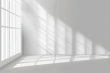Fototapeta premium Abstract Grey Background with Soft Light Shadows from Window