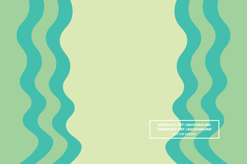 Right and Left Wavy Curvy Shapes Green Colors Modern Abstract Background Geometric Background