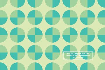 Circle and Quarter Circle Shapes Green Colors Geometric Pattern Abstract Pattern Seamless Pattern