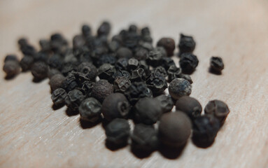 Black pepper zoomed in on and close up texture