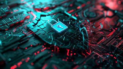 Cyber security concept. Blue lock symbol, point connecting network on blue background. blue background, padlock with lock, cybersecurity, cybersecurity background, padlock icon, digital security,