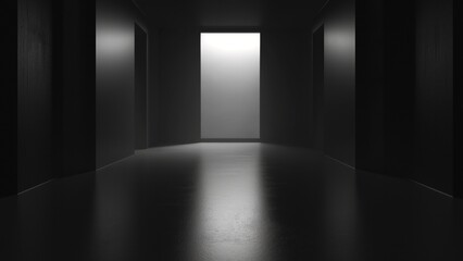 Dark empty room with black walls