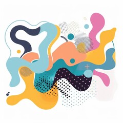 Fototapeta premium abstract shapes flat design side view home decor animation vivid