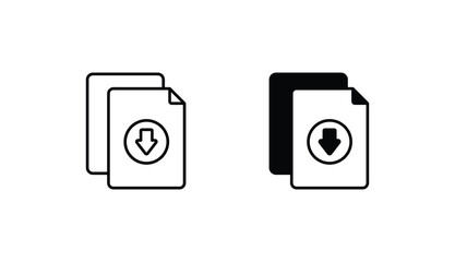 Download File icon design with white background stock illustration