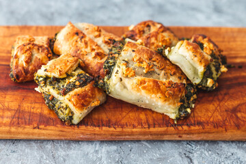 homemade spianch and ricotta pastries, healthy Mediterranean food