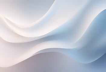Obraz premium Abstract background with smooth, flowing white and gray waves creating a soft, elegant texture.