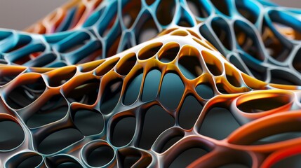 Obraz premium A digital artwork featuring complex, interconnected patterns that blend seamlessly, highlighting advanced creativity in design
