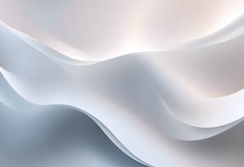 Obraz premium Abstract background with smooth, flowing white and gray waves creating a soft, elegant texture.