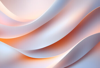 Obraz premium Abstract background with smooth, flowing white and gray waves creating a soft, elegant texture.
