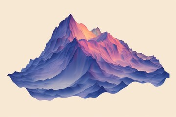 Fototapeta premium Abstract mountain landscape with purple highlights modern art creative representation conceptual design unique patterns digital art artistic expression contemporary style