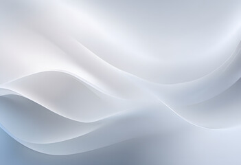 Abstract background with smooth, flowing white and gray waves creating a soft, elegant texture.