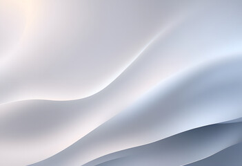 Abstract background with smooth, flowing white and gray waves creating a soft, elegant texture.