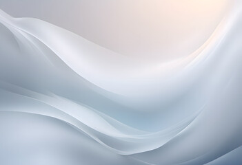 Abstract background with smooth, flowing white and gray waves creating a soft, elegant texture.