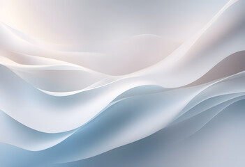Obraz premium Abstract background with smooth, flowing white and gray waves creating a soft, elegant texture.