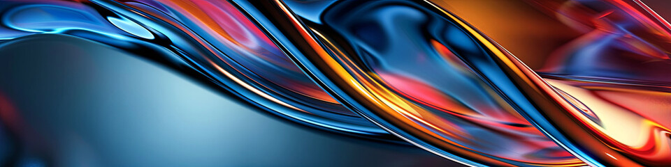 abstract shapes in blue, red and gold colors, creating an elegant wallpaper, generative AI