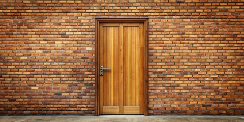Retro style wooden door with brick wall background, retro, vintage, old, wooden, door, entrance, brick wall, texture