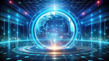 Obraz premium Futuristic holographic smart technology concept, future, smart, technology, artificial intelligence
