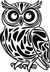 Obraz premium Owl Crescent black Beautiful Silhouette