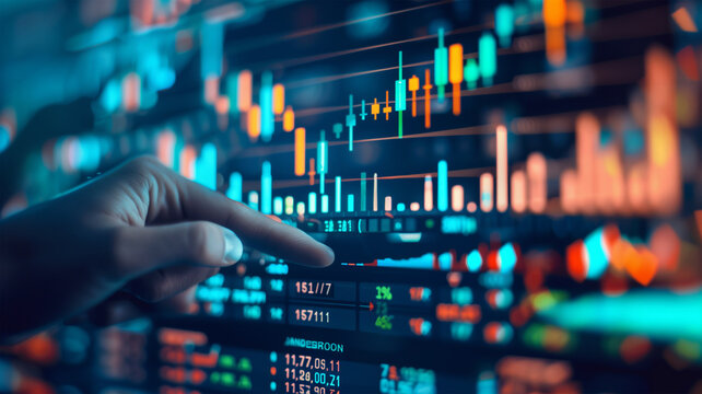 株式市場チャートのクローズアップ