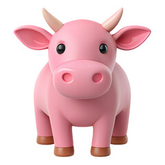 Naklejka premium cow icon soft pink color in plastic 3d style