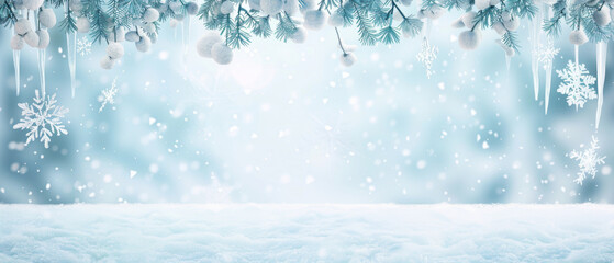 Snowflakes, icicles, and frost create a magical winter wonderland for a birthday celebration.