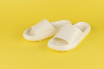 Minimalist White Slides on Bright Yellow Background