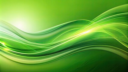 Green abstract wave background with flowing lines and curves, green, abstract, wave, background, flowing, lines, curves, vibrant