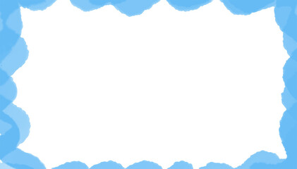 プール、海、川、水遊びをイメージした手描きフレーム