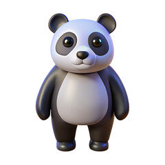 Naklejka premium panda icon soft grey and orange color in plastic 3d style