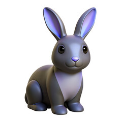 Obraz premium rabbit icon soft grey and orange color in plastic 3d style