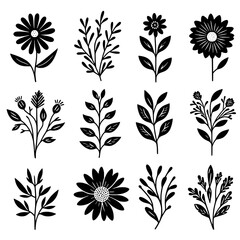 flower set vector illustration isolated