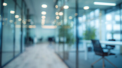 Fototapeta premium Interior office space blurred, vacant, sleek design