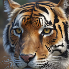 Macro of Tigers face. Very detailed and quality realism.