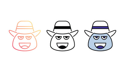 Cowboy icon design with white background stock illustration