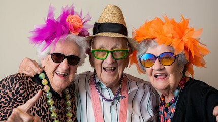 Fun Halloween Photo Booth Setup with Seniors in Costume and Props