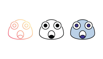 Astonished icon design with white background stock illustration